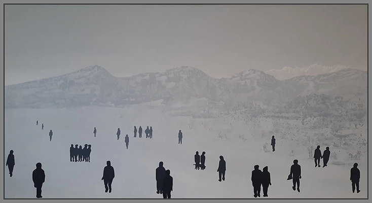 Maximilian Ostermann  | Spaziergang in den Bergen 180cm x 95cm	2018