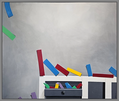 Maximilian Ostermann  | Aufstand der Bücher	115cm x 120cm 2008