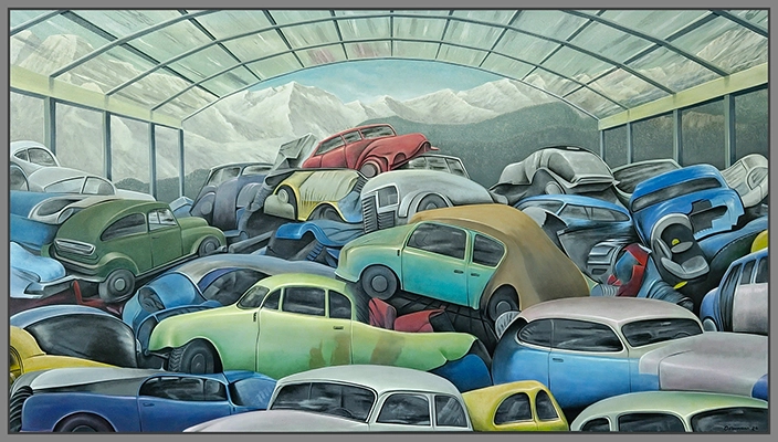 Maximilian Ostermann  | Zum Thema Perspektive - Retrospektive 170cm x 97cm 2024